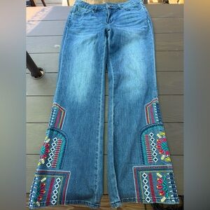 MIDNIGHT VELVET DENIM EMBELLISHED JEANS SIZE 10 Tilly- boho western